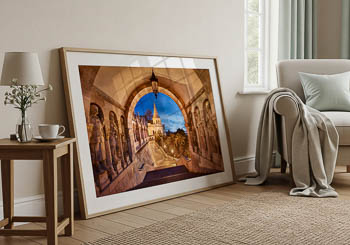 Wandbild | Fischerbastei in Budapest bei Nacht