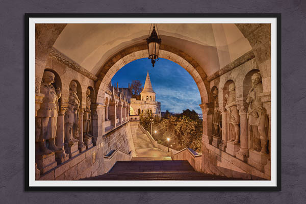 Fine Art Print | Fishermans bastion in Budapest at night