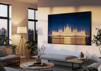 Wandbild | Parlamentsgebäude in Budapest bei Nacht