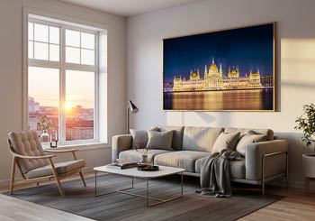 Wandbild | Parlamentsgebäude in Budapest bei Nacht