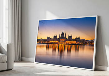 Wall Art | Sunrise at the Parliament building in Budapest
