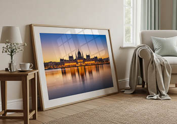 Wall Art | Sunrise at the Parliament building in Budapest