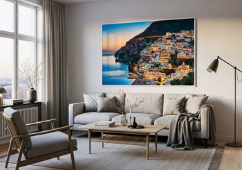 Wandbild | Sonnenuntergang in Positano an der Amalfiküste