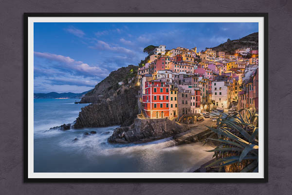 Fine Art Print | Riomaggiore in Cinque Terre by night