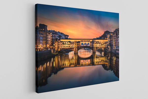 Leinwand | Sonnenaufgang am Ponte Vecchio in Florenz