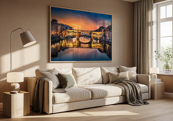 Wandbild | Sonnenaufgang am Ponte Vecchio in Florenz