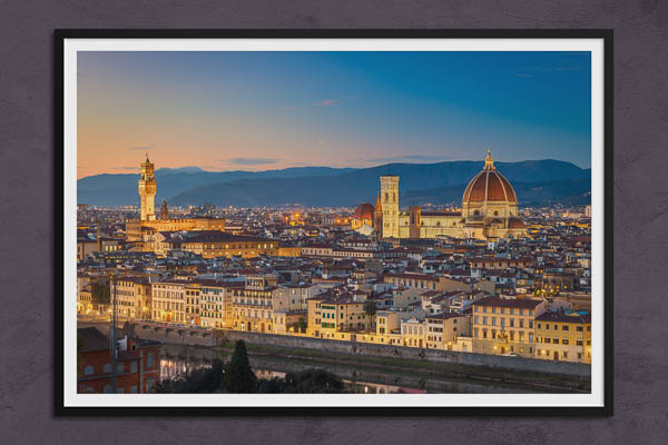 Poster / Kunstdruck | Skyline von Florenz zum Sonnenuntergang