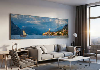 Wandbild | Panorama von Malcesine am Gardasee