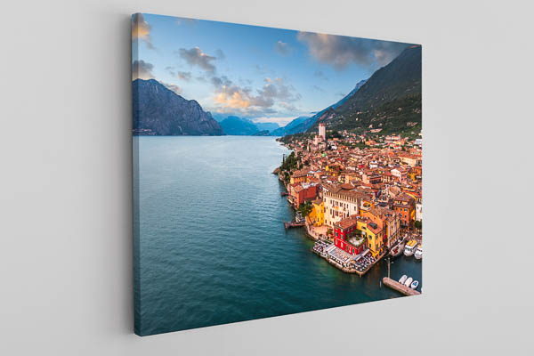Leinwand | Malcesine am Gardasee bei Sonnenuntergang