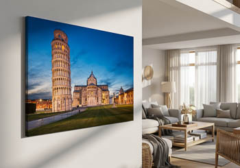 Wandbild | Schiefer Turm von Pisa bei Nacht