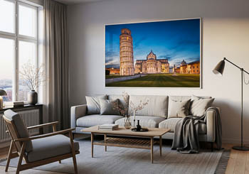 Wandbild | Schiefer Turm von Pisa bei Nacht