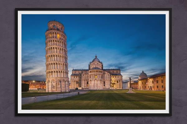 Fine Art Print | Leaning Tower of Pisa at night