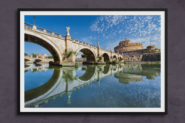Fine Art Print | Bridge and castle Sant Angelo in Rome