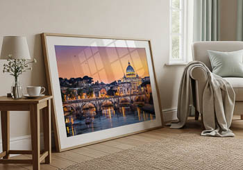 Wandbild | Sonnenuntergang an der Basilika St. Peter in Rom