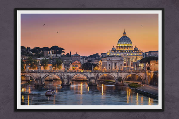 Fine Art Print | Sunset at Basilica St Peter in Rome