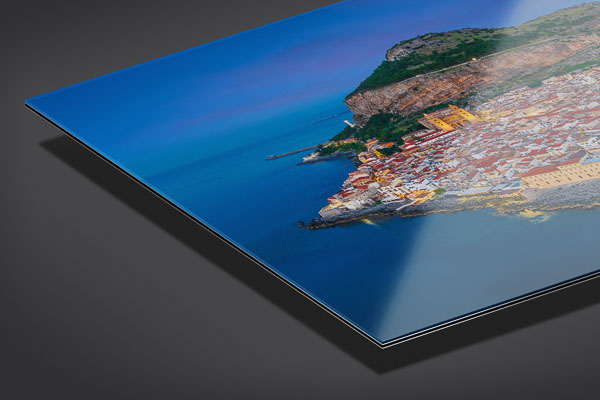 Acrylic Glass - Aerial night view of Cefalu