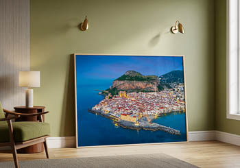Wall Art | Aerial night view of Cefalu