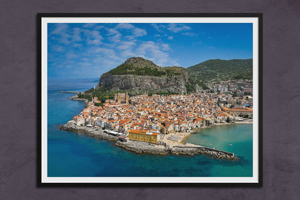 Poster / Kunstdruck | Luftbild von Cefalu