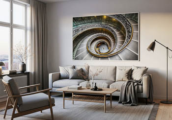 Wandbild | Bramante-Treppe im Vatikan