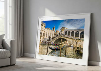 Wall Art | Gondola at the Rialto bridge in Venice