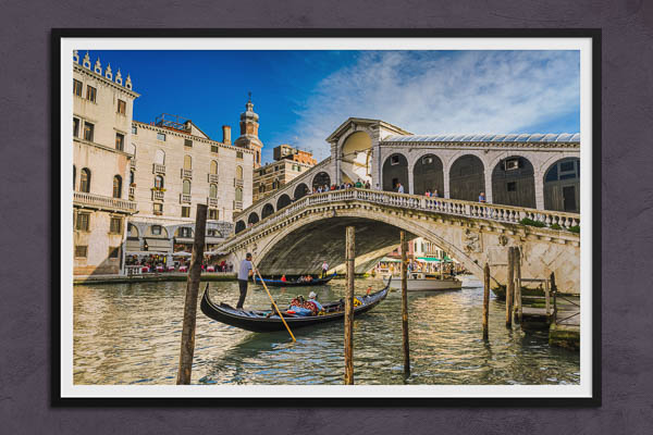 Fine Art Print | Gondola at the Rialto bridge in Venice