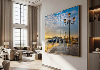 Wall Art | Gondolas at sunrise in Venice