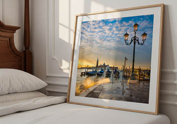 Wall Art | Gondolas at sunrise in Venice