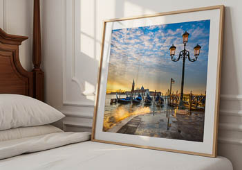 Wall Art | Gondolas at sunrise in Venice