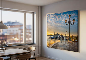 Wandbild | Gondeln beim Sonnenaufgang in Venedig