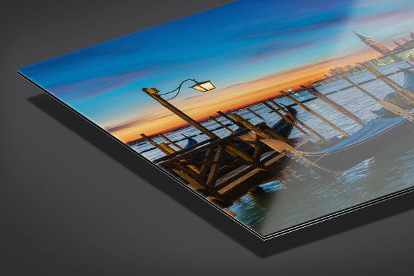 Acrylic Glass - Gondolas at sunrise in Venice