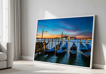 Wall Art | Gondolas at sunrise in Venice