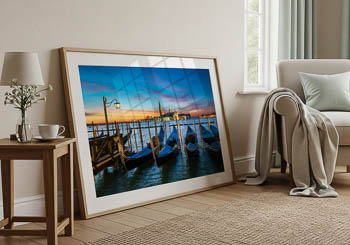 Wall Art | Gondolas at sunrise in Venice