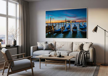 Wall Art | Gondolas at sunrise in Venice