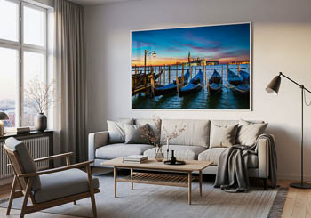 Wandbild | Gondeln bei Sonnenaufgang in Venedig