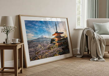 Wall Art | Mount Fuji with cherry blossoms in Japan