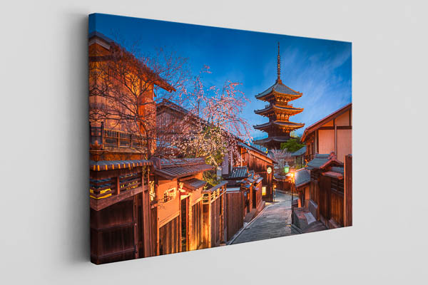 Leinwand | Pagode bei Nacht in Kyoto, Japan
