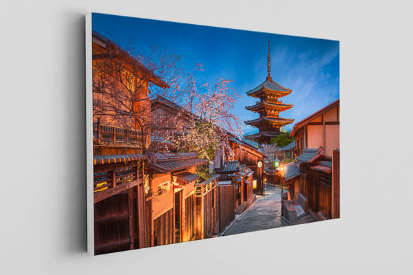 Leinwand | Pagode bei Nacht in Kyoto, Japan
