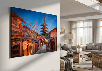 Wall Art | Pagoda at night in Kyoto, Japan