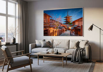 Wall Art | Pagoda at night in Kyoto, Japan