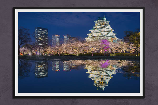 Fine Art Print | Castle of Osaka at night
