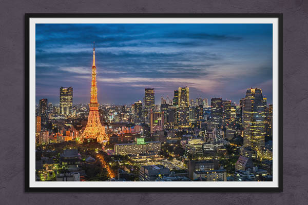 Fine Art Print | Night skyline of Tokyo