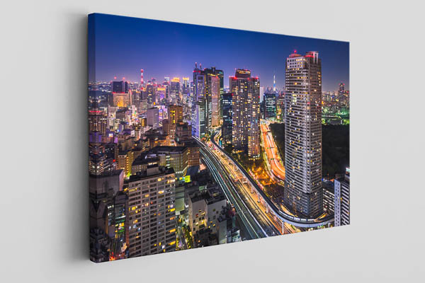 Leinwand | Nächtliche Skyline von Tokio