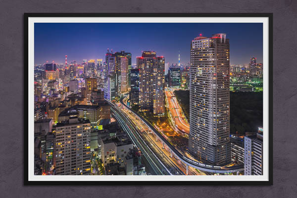 Poster / Kunstdruck | Nächtliche Skyline von Tokio
