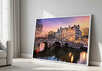 Wall Art | Sunset at the Brouwersgracht in Amsterdam