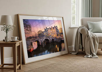 Wall Art | Sunset at the Brouwersgracht in Amsterdam