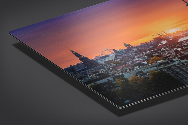 Alu-Dibond | Sonnenuntergang über der historischen Stadt von Amsterdam