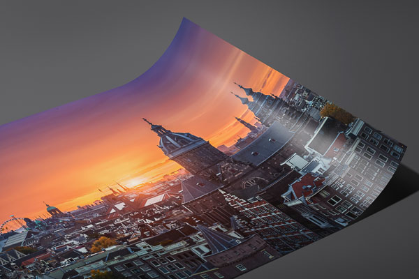 Fine Art Print | Sunset above historic Amsterdam