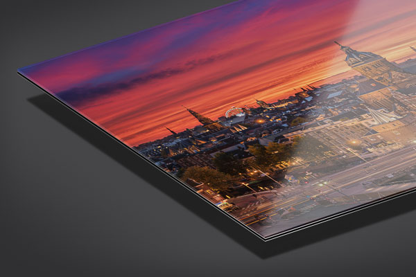 Acrylglas | Amsterdam Skyline zum Sonnenuntergang