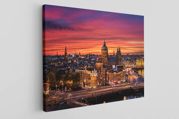 Leinwand | Amsterdam Skyline zum Sonnenuntergang