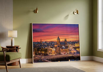 Wall Art | Amsterdam skyline at sunset